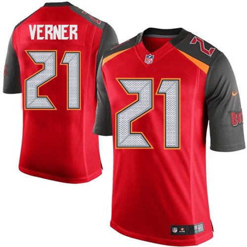 Men's Limited Alterraun Verner Nike Jersey Red Home - #21 NFL Tampa Bay Buccaneers